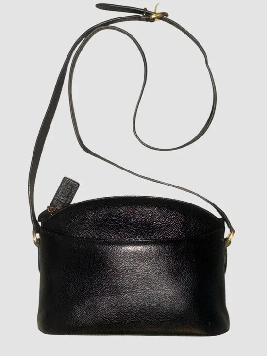 VTG Coach Madison Regis Bag 4405 Black Caviar Leather Brass Crossbody 90s Italy - Picture 3 of 8